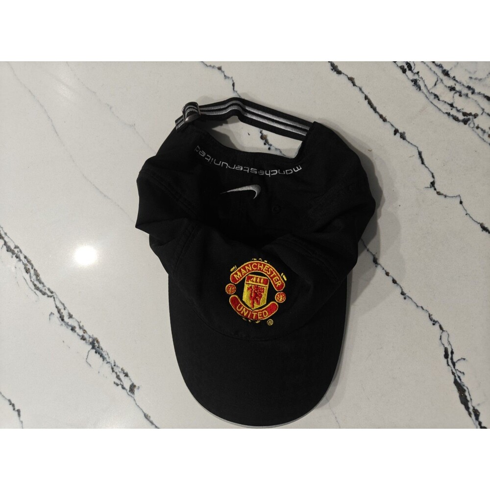 Vintage Nike Manchester United Soccer Hat Futbol Club Spell Out Logo Cap Man U